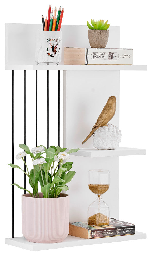 Danya B. Seville Dynamic Utility Ledge Wall Shelf, White