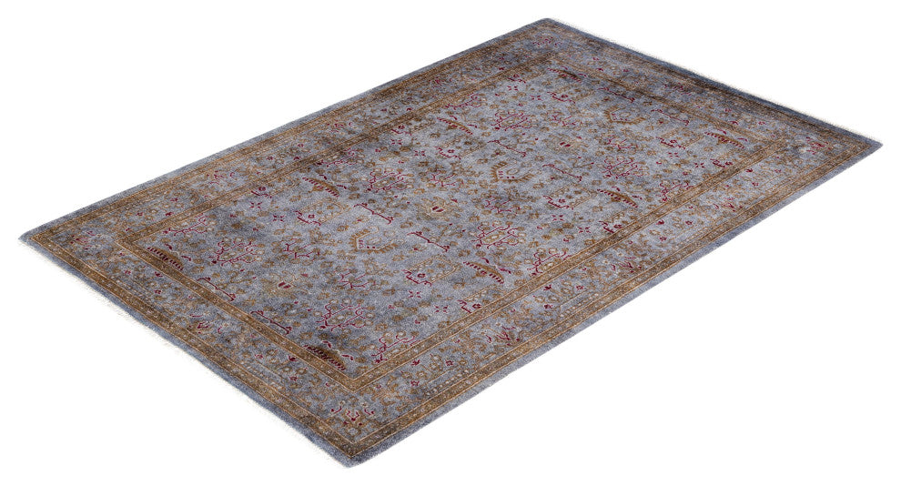 Overdyed One-of-a-Kind Hand-Knotted Area Rug Gray, 3' 1" x 4' 10"