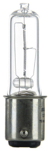 Sunlite 75 Watt, Single Ended T4, Double Contact Bayonet Base, Clear, 5 Pack