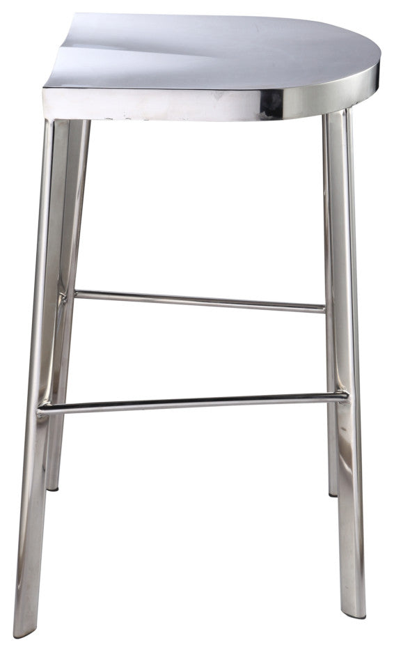 Modern Classics Swiss Polished Bar Stool, Silver
