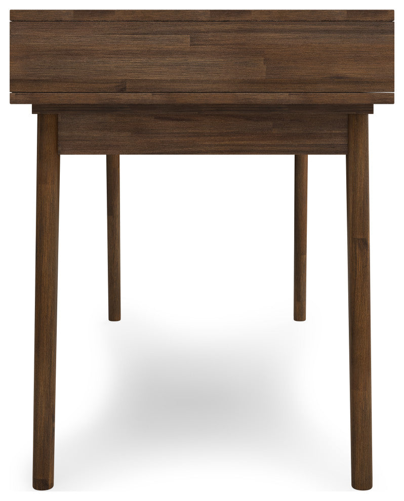 Clarkson Solid Acacia Wood Desk, Rustic Natural Aged Brown
