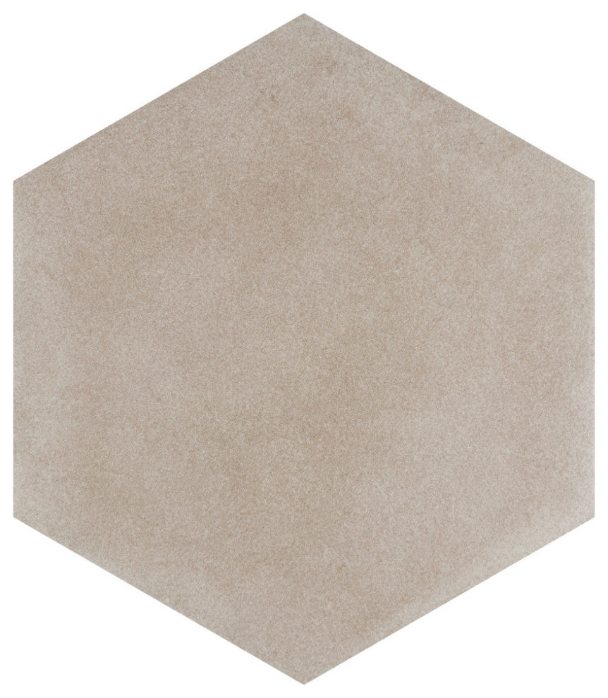 Matter Hex Taupe Porcelain Floor and Wall Tile