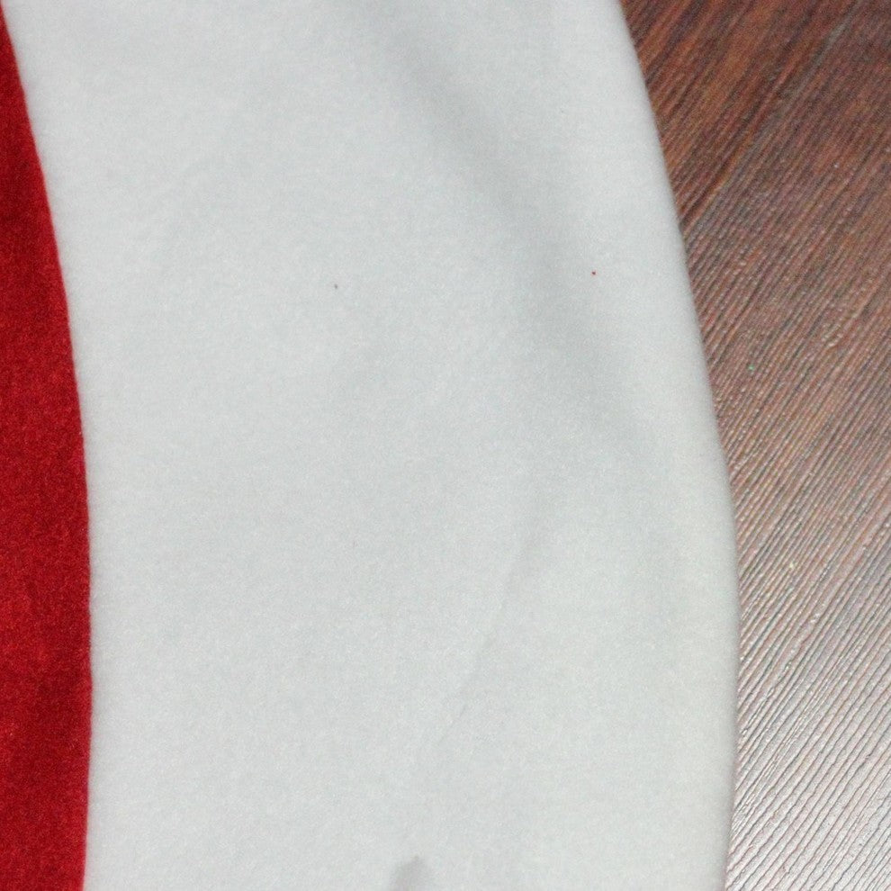 46" Red and White Santa Claus and Reindeer Embroidered Christmas Tree Skirt