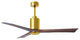 Patricia-3 3-Blade Ceiling Fan, LED Light Kit, Brushed Brass/Walnut Tone, 60