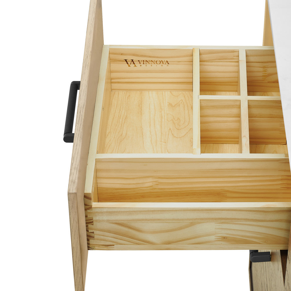 Cristo Floating Bath Vanity With Stone Top, Fir Wood Brown, 48in., No Mirror