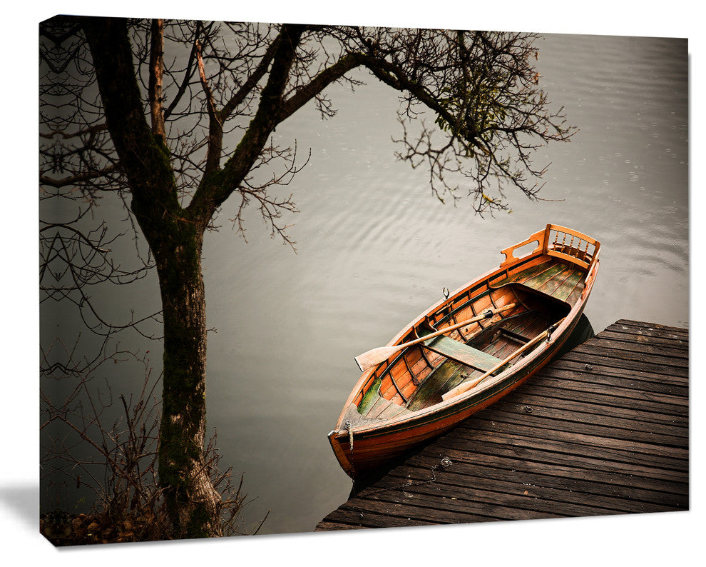 Little Rowing Boat Ferry, Boat Canvas Art Print, 40"x30"