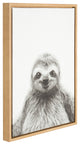 Sylvie Sloth 18x24, Natural Framed Canvas Wall Art by Simon Te Tai