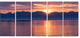 "Norwegian Seashore At Sunset" Modern Seascape Canvas Artwork, 5 Panels, 60"x28"