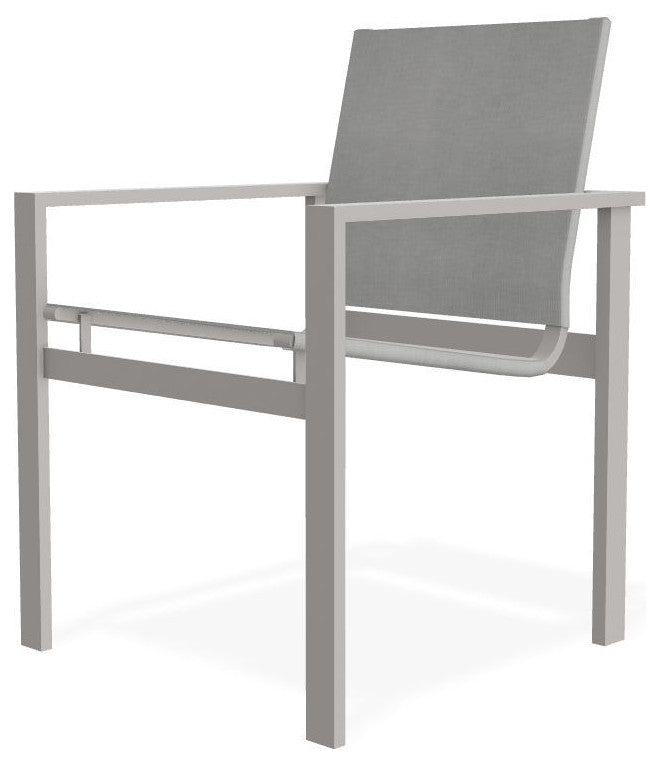 Tribeca Sling Outdoor Stackable Armchair, Alloy/Warm Gray