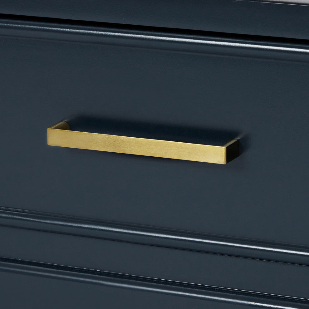 Ariel Stafford 42" Single Left Offset Sink Bathroom Vanity Base, Midnight Blue