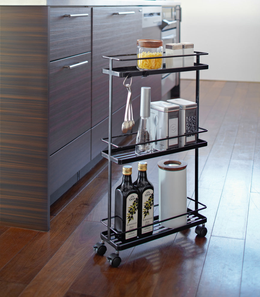 Tower Rolling Kitchen Storage Cart, Black