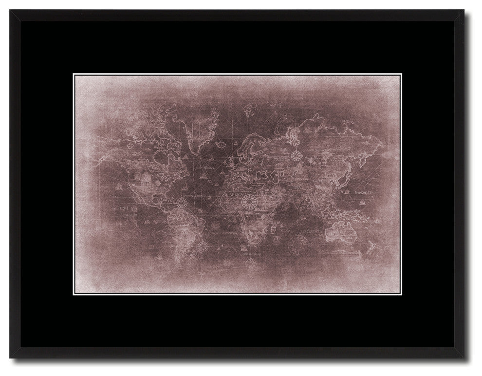 Ancient World Vintage Vivid Sepia Map Canvas, 16"x21"