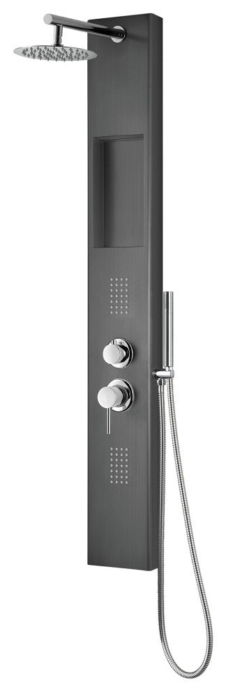 AquaNiche ShowerSpa Panel, 2.5 GPM, Gunmetal Black