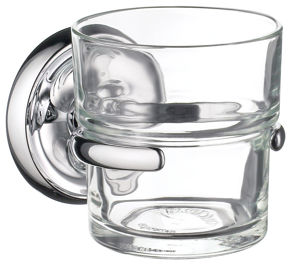 Villa Holder With Glass Tumbler Polished Chrome