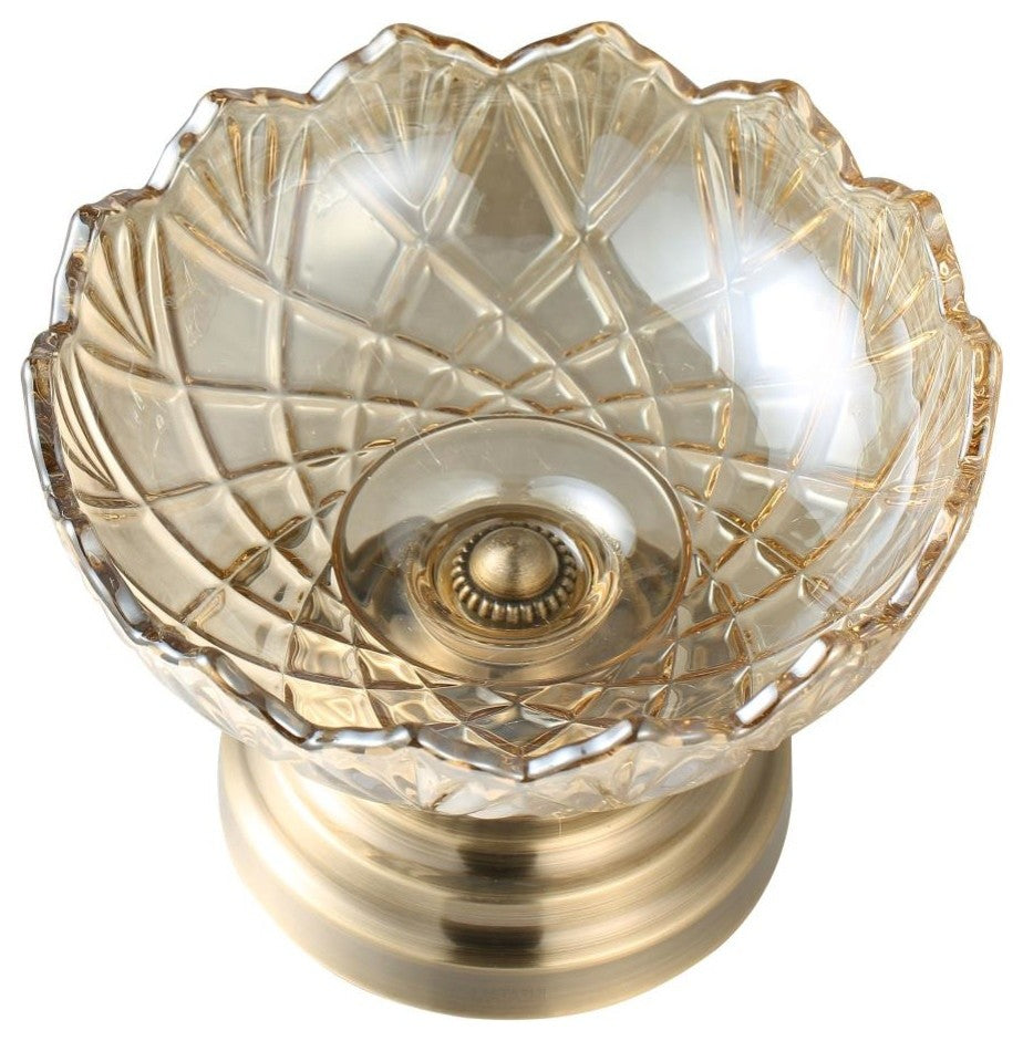 Matashi Champagne Colored Vintage High Quality Glass Candy Dish