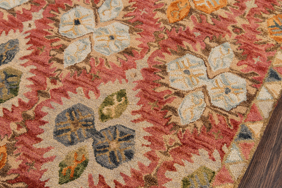 Tangier Hand-Hooked Rug, Red, 5'x8'