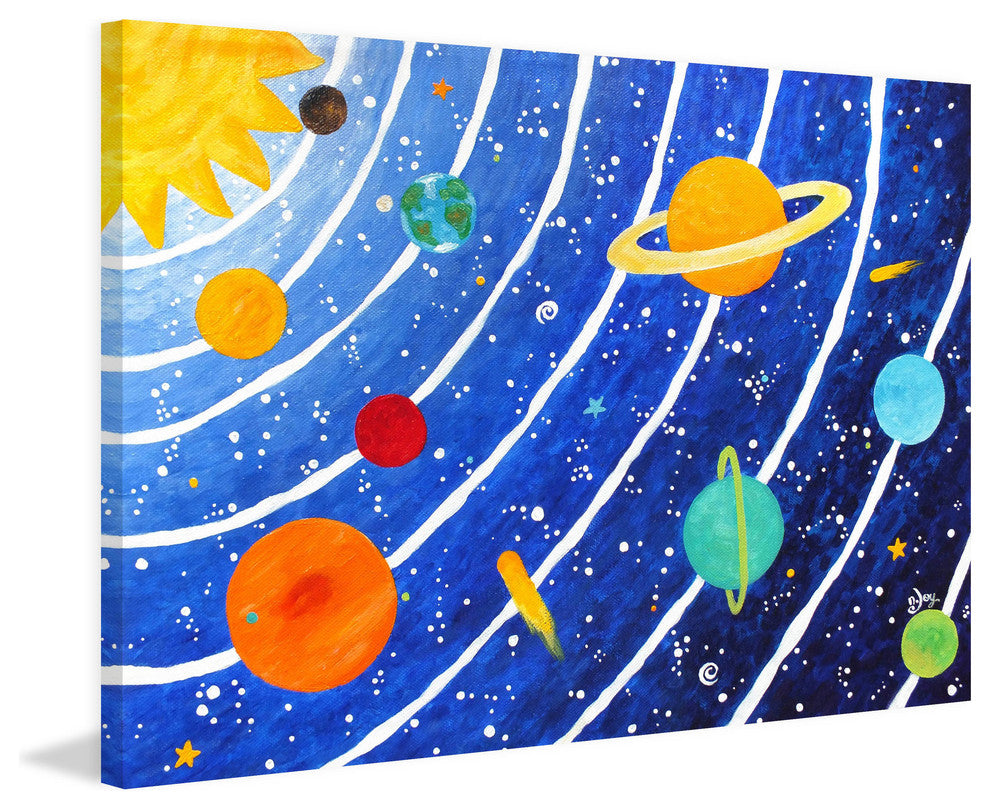 Marmont Hill, "Solar System Blue" by Nicola Joyner on Wrapped Canvas, 24x16