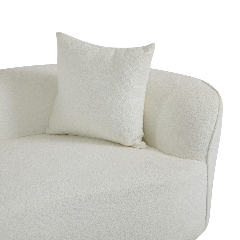 GDF Studio 126" Modular Curved 5-Seater Sectional Sofa wiith Pillows, Beige