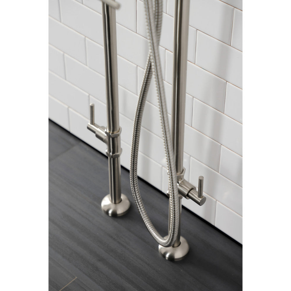 CCK8408DL Freestanding Tub Faucet With Supply Line, Stop Valve, Brushed Nickel
