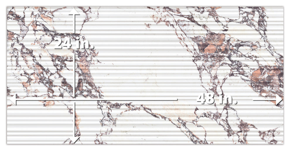 Touche Pleated Deco Rubis Porcelain Floor/Wall Tile
