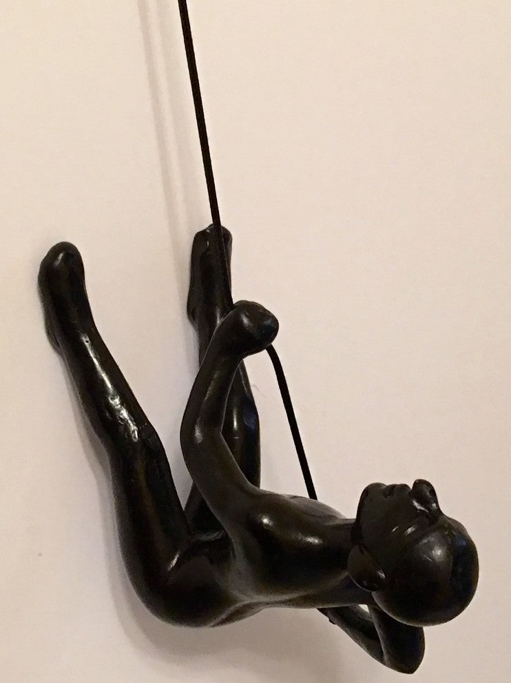 Climbing Man Wall Art, Set of 4, Choco Black