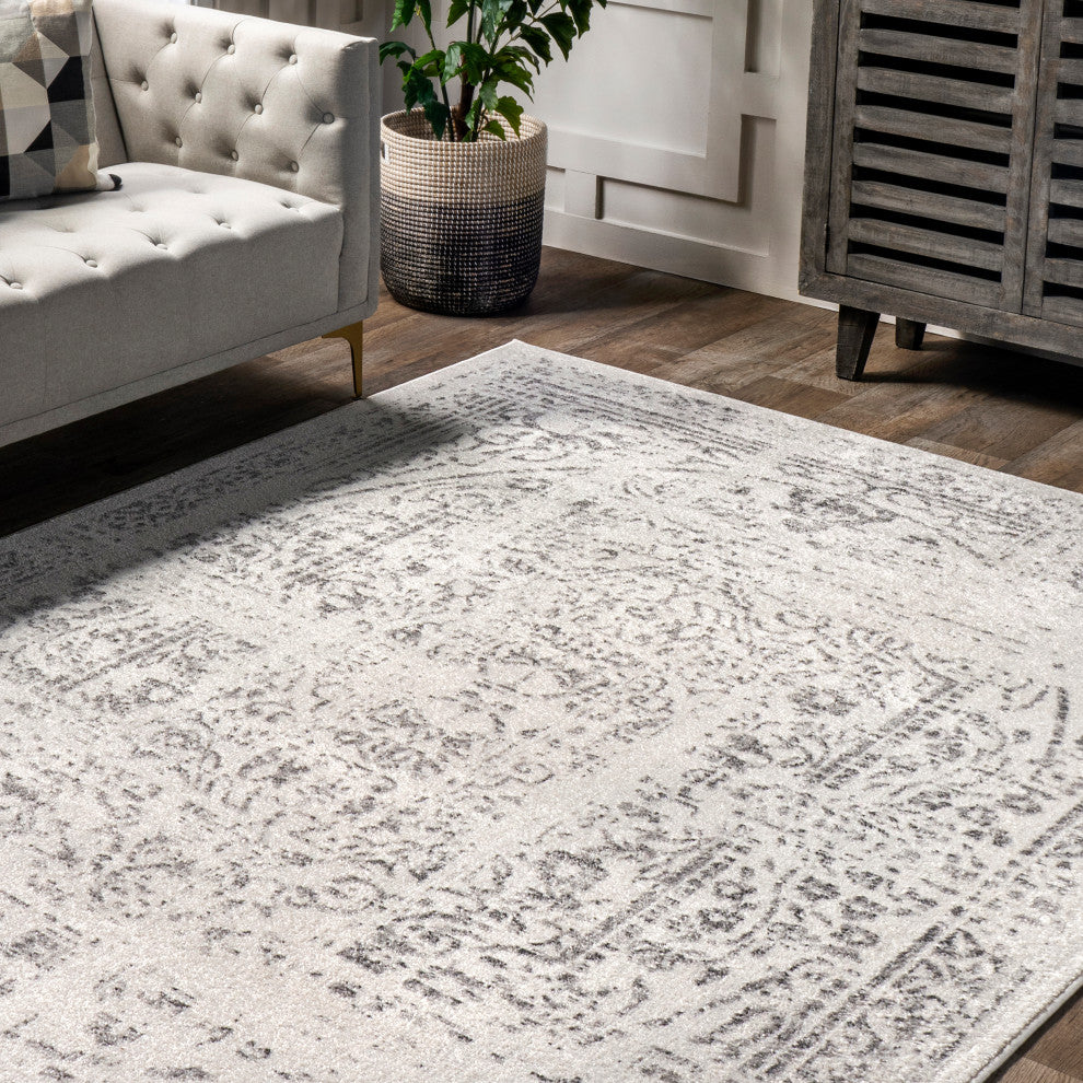 Nuloom Ring Around The Rosette Area Rug, Grey 5'x8'