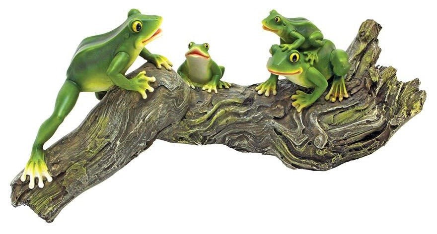 Frog Family Home Garden Statue Sculpture