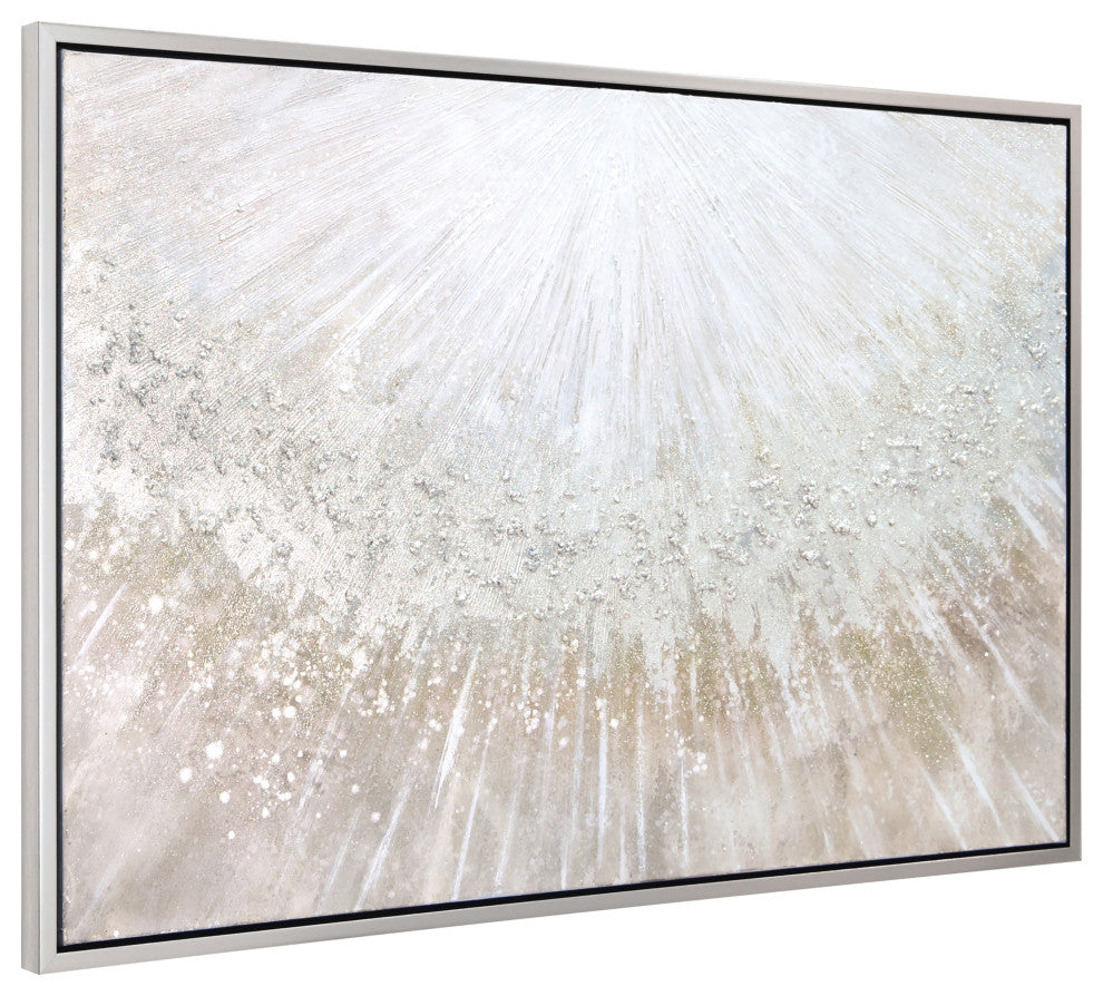Silver Pellets Textured Metallic Hand Painted Canvas Wall Art, Mar-Cb9811-4832f