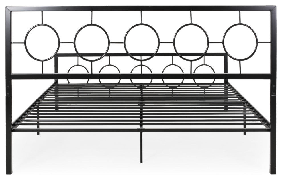 Aldrin Modern Iron Bed Frame, Flat Black