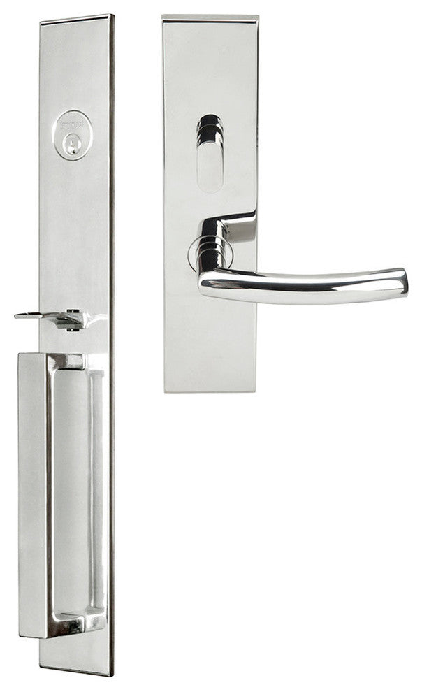 Oslo Lever, Mortise Entry Handleset, Right Hand, Polished Stainless Steel