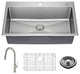 KRAUS Standart PRO 33" Drop, / Undermount Kitchen Sink and Pulldown Faucet SFS
