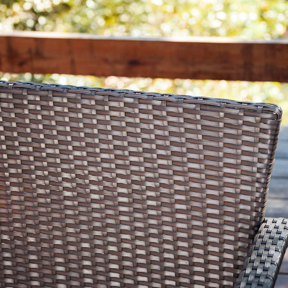 GDF Studio 4-Piece Clearwater Outdoor Brown Wicker Sofa Set