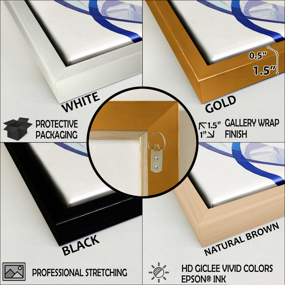 Colorful Native American Woman III Framed Canvas, 16x16, Black