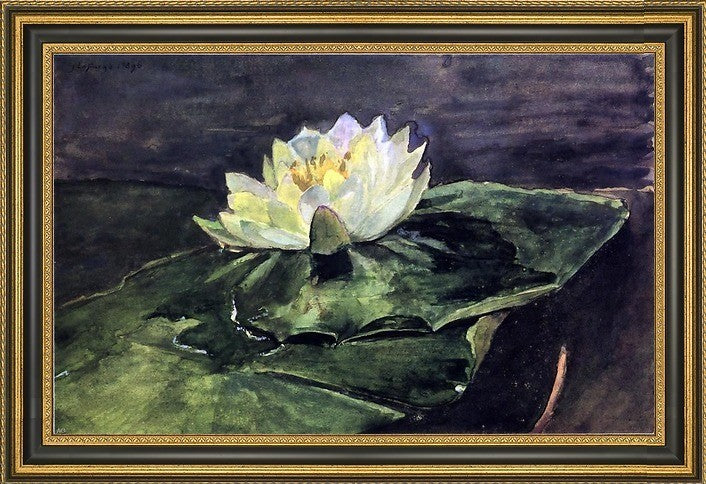 John La Farge Water Lily Framed Premium Canvas Print, 16"x24"
