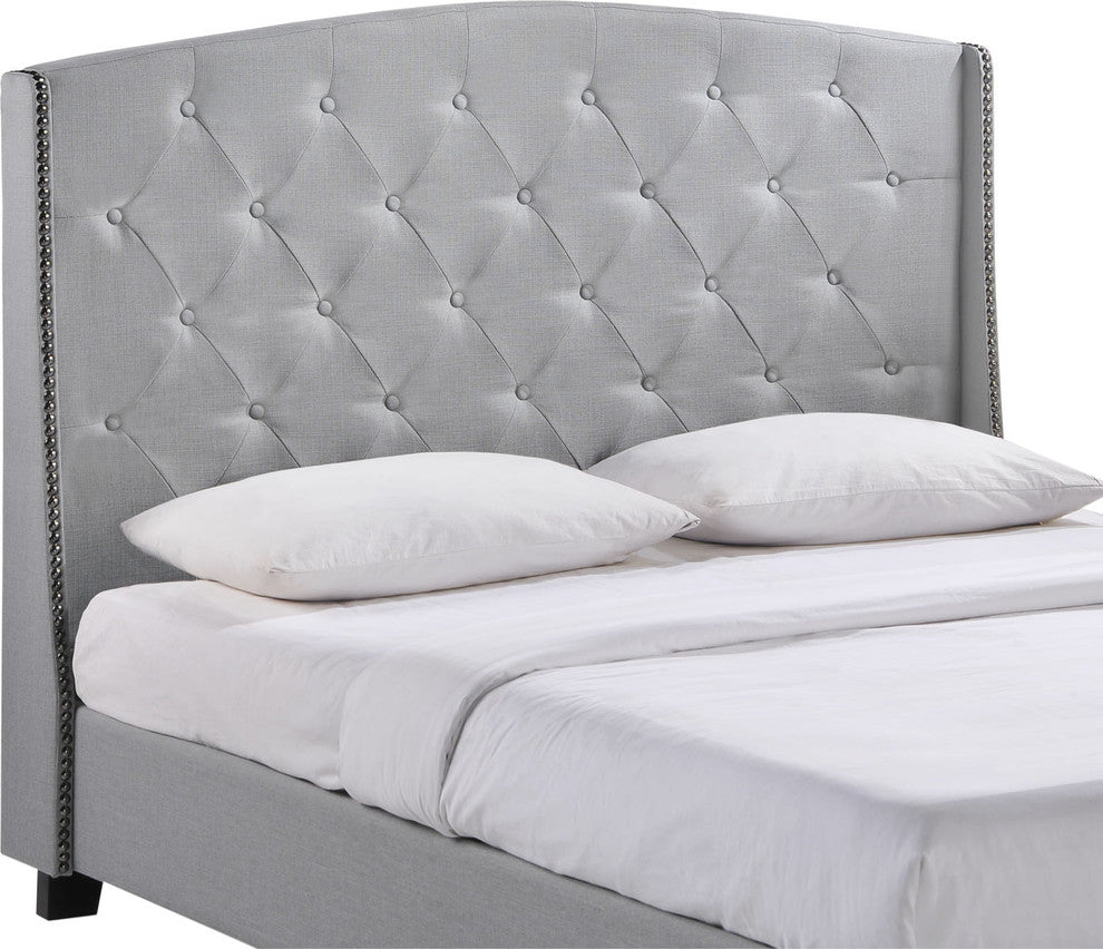 Modern Contemporary Bedroom Queen Bed Frame Gray