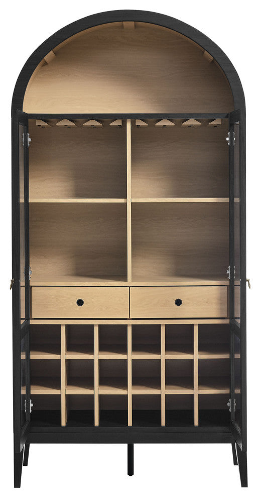Nolan Arched Bar Cabinet, Black