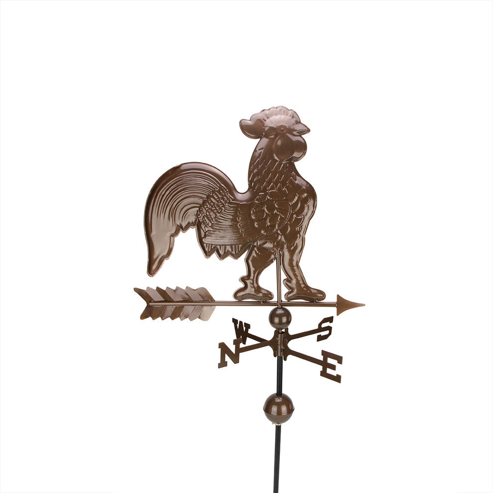 Rooster Outdoor Weathervane, Polished Chocolate Brown, 3'