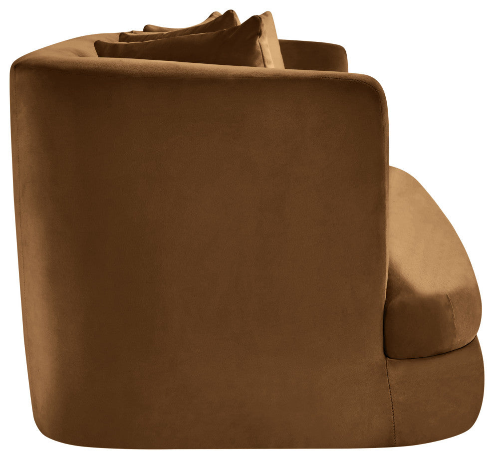 Alder Upholstered Chair, Saddle, Velvet, Loveseat