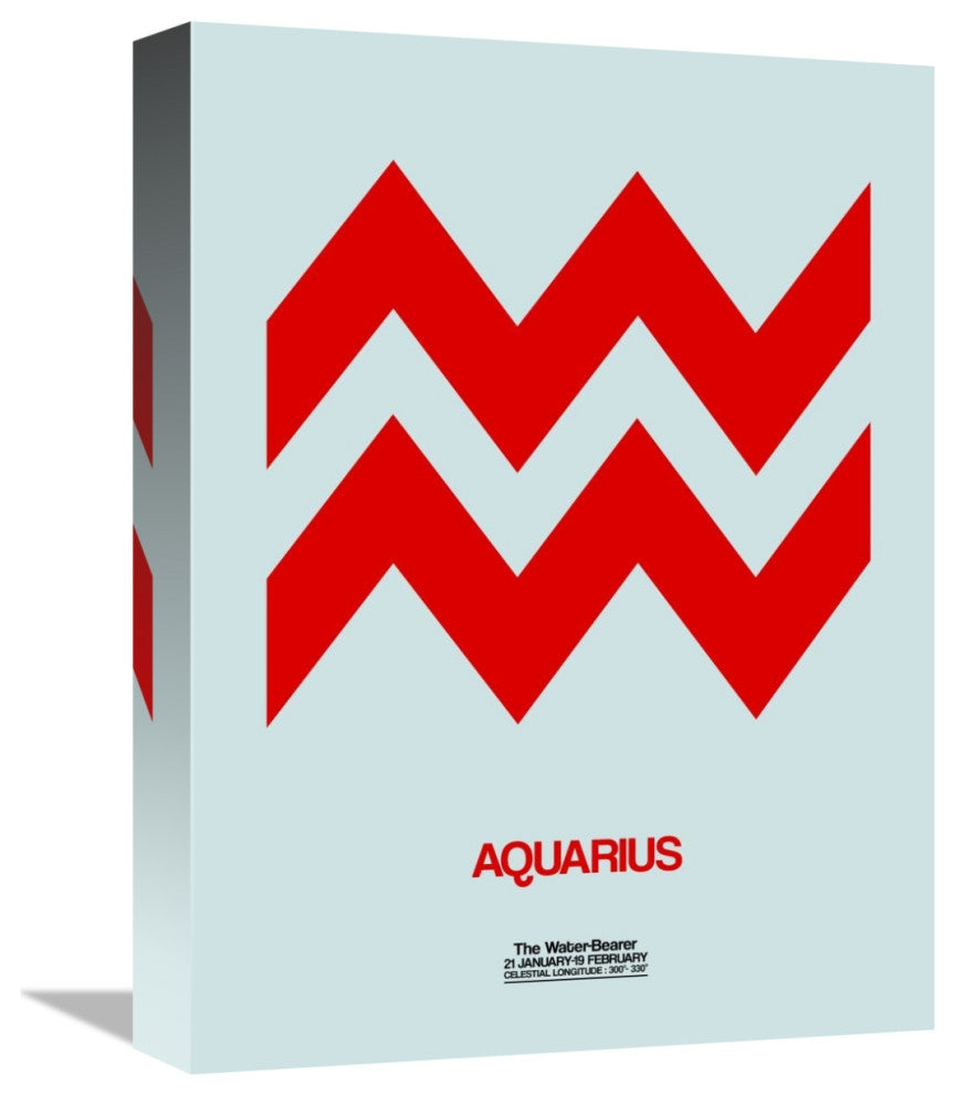 "Aquarius Zodiac Sign Red" Fine Art Print
