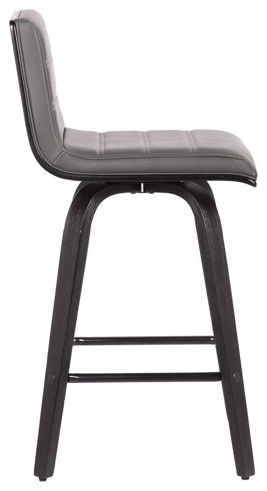 Vienna 26" Counter Height Barstool With Gray Faux Leather