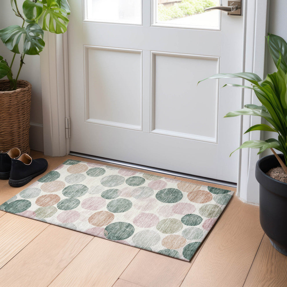 Machine Washable Indoor/Outdoor Chantille ACN1898 Salmon 1'8" x 2'6" Rug