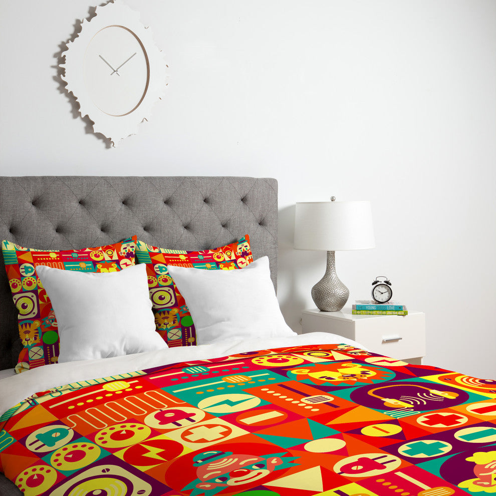 Deny Designs Chobopop Electro Circus Duvet Cover - Lightweight