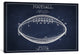 "Football Navy Blue Patent Blueprint" by Aged Pixel, Canvas Print, 40"x26"