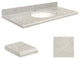 Quartz 43"x22" Vanity Top, Single Faucet Hole, Portage Pass, White Bowl