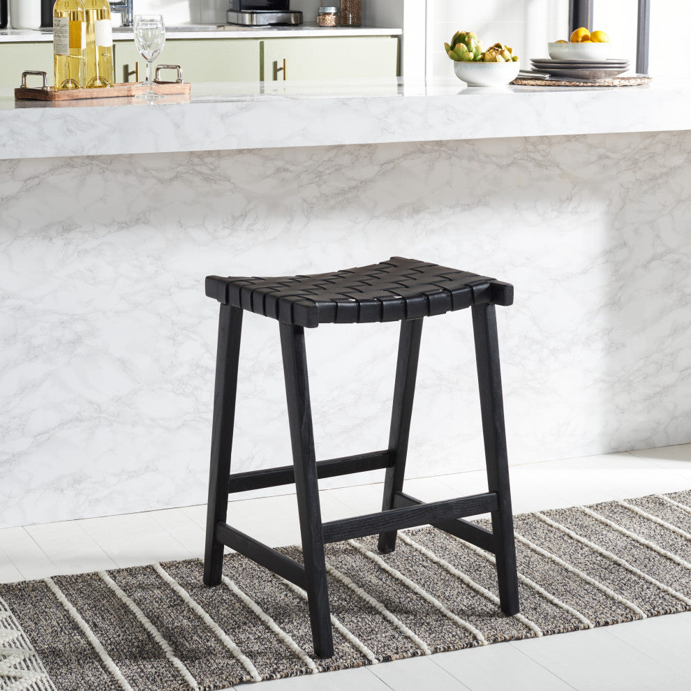 Safavieh Abreu Rectangle Counter Stool, Black