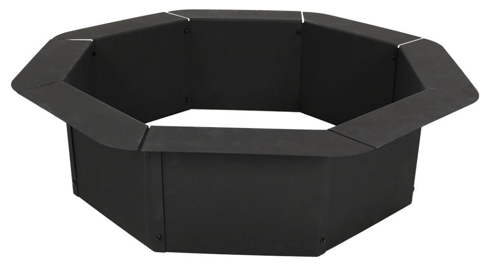 Sunnydaze Octagon Heavy-Duty Steel Fire Pit Ring Liner Insert, 30"