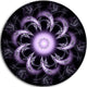Rounded Light Purple Fractal Flower, Floral Disc Metal Wall Art, 11"