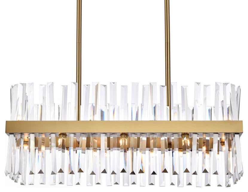 Modern Satin Gold 16-Light Chandelier