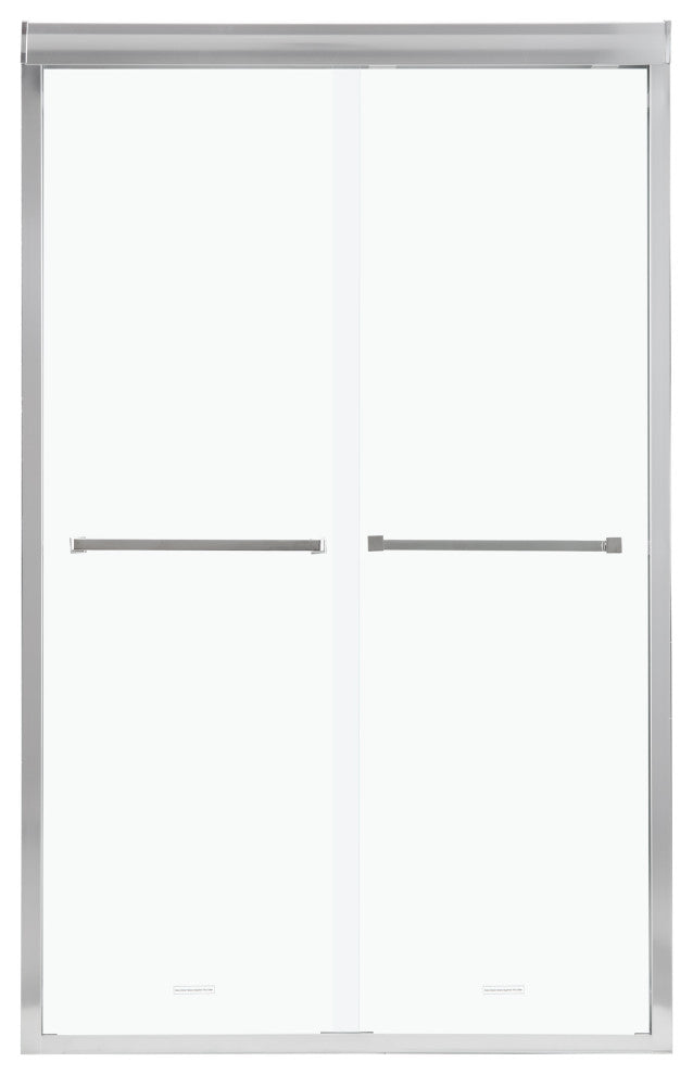 48" W x 76" H Double Sliding Semi-Frameless Shower Door