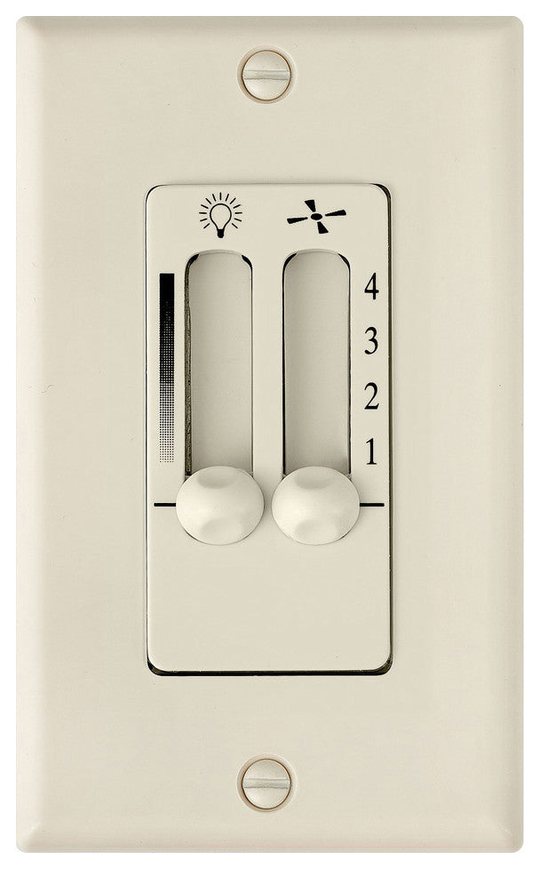 Wall Contol 4 Speed Dual Slide, Almond